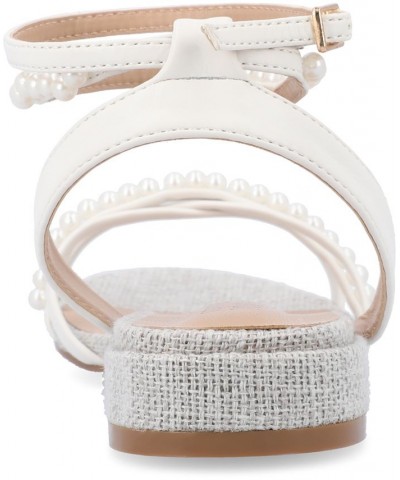 Women's Tulsi Embellished Strappy Sandals White $45.00 Shoes