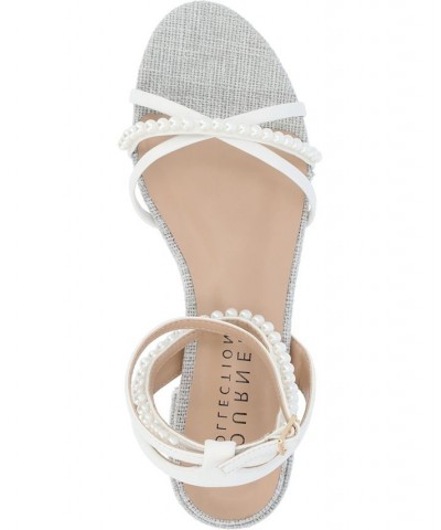 Women's Tulsi Embellished Strappy Sandals White $45.00 Shoes