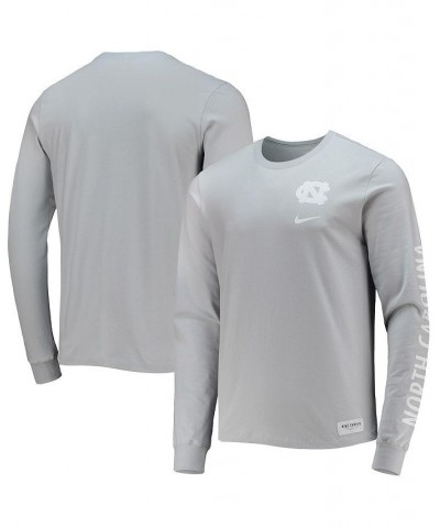 Men's Gray North Carolina Tar Heels 2-Hit Long Sleeve T-shirt $16.56 T-Shirts