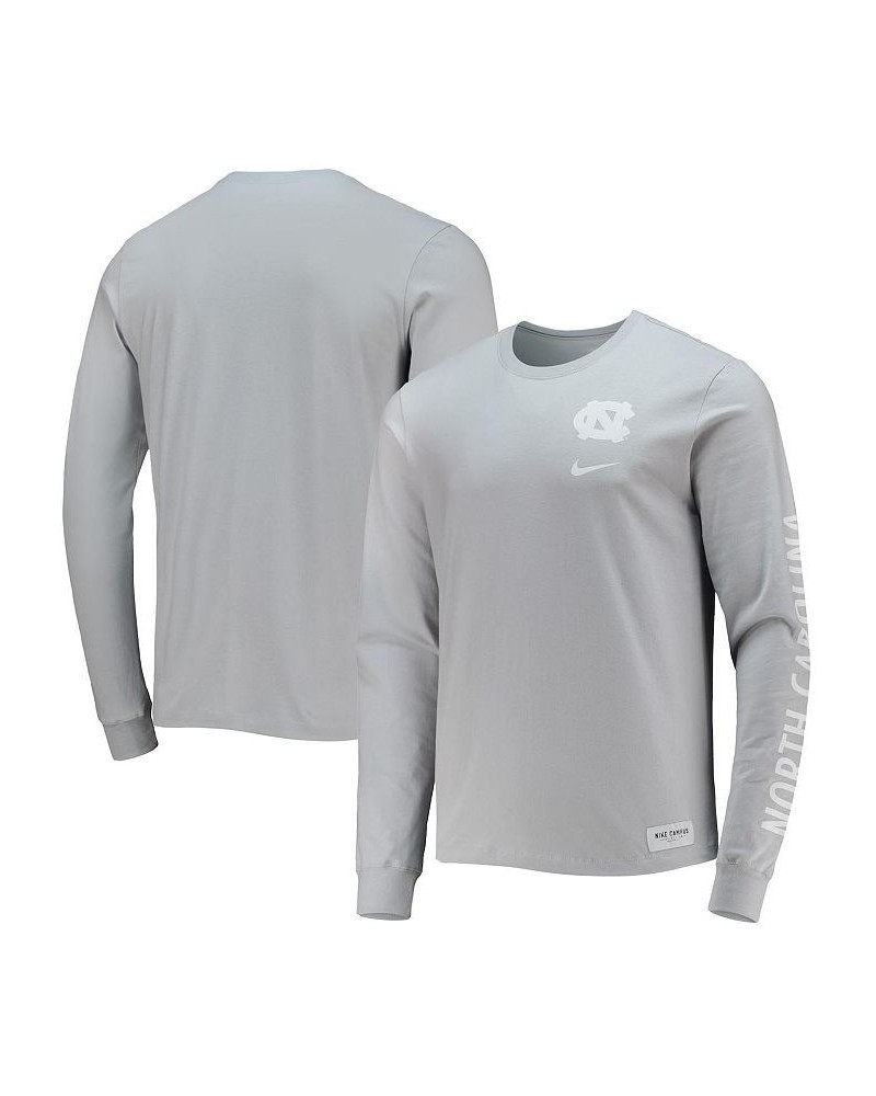 Men's Gray North Carolina Tar Heels 2-Hit Long Sleeve T-shirt $16.56 T-Shirts