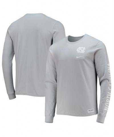 Men's Gray North Carolina Tar Heels 2-Hit Long Sleeve T-shirt $16.56 T-Shirts