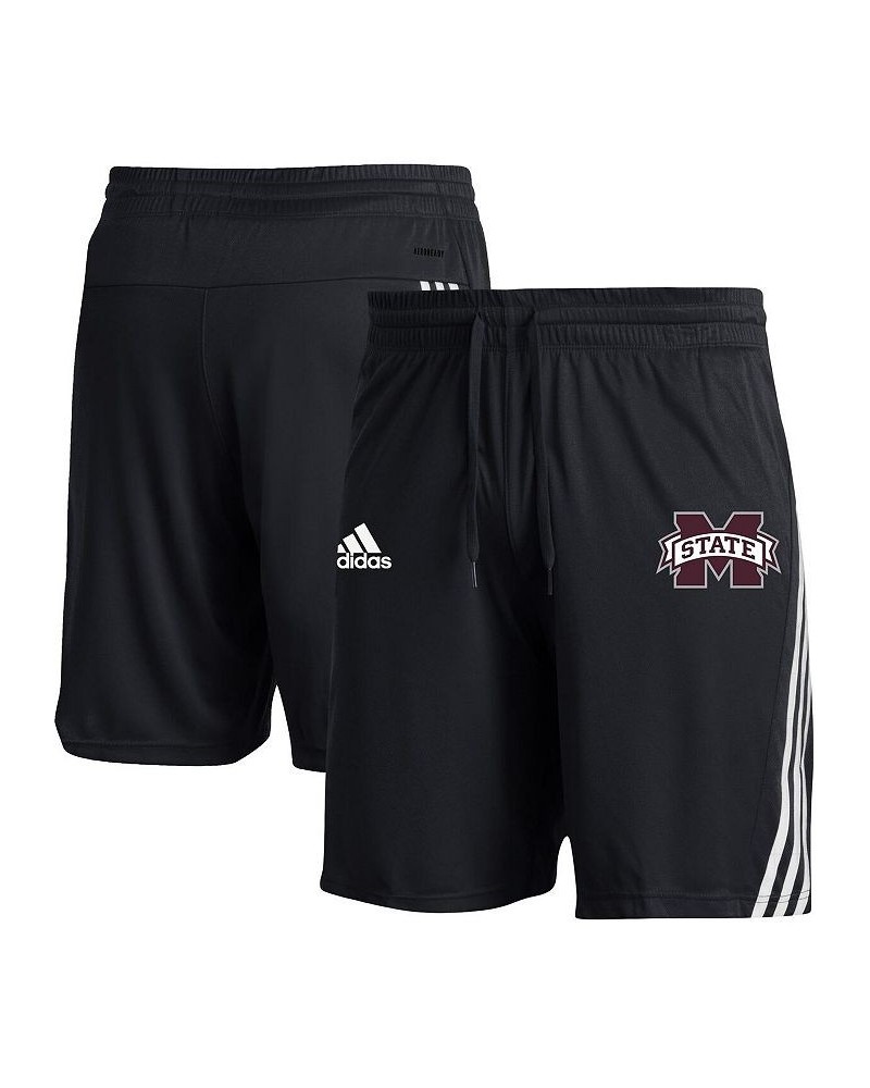 Men's Black Mississippi State Bulldogs AEROREADY Three-Stripe Knit Shorts $19.32 Shorts