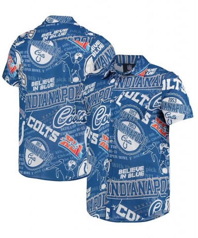 Men's Royal Indianapolis Colts Thematic Button-Up Shirt $43.34 Shirts