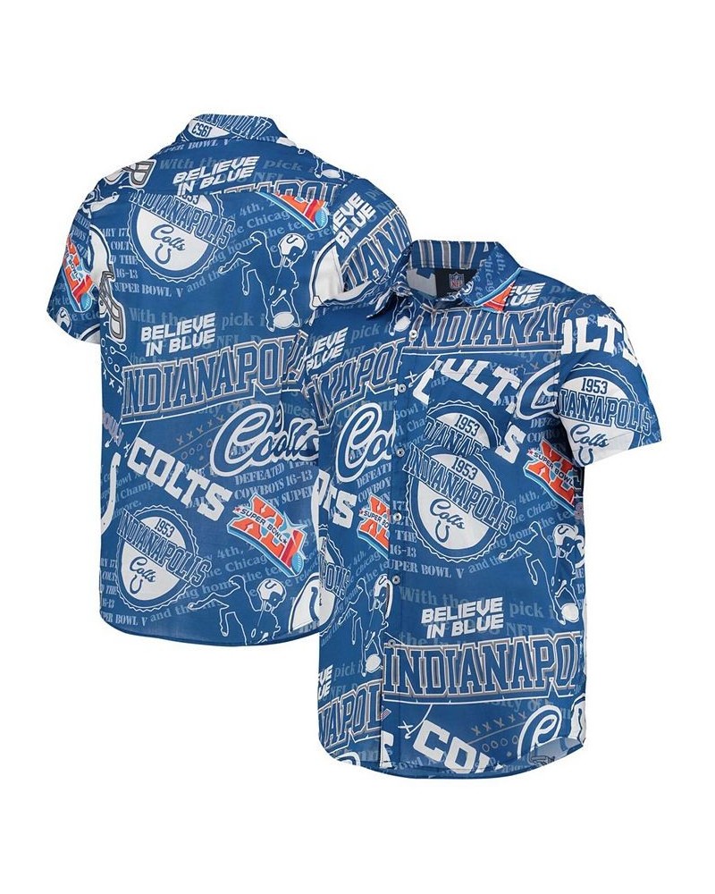 Men's Royal Indianapolis Colts Thematic Button-Up Shirt $43.34 Shirts