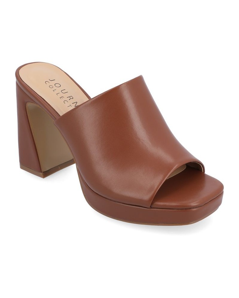 Women's Ezzlynn Platform Sandal Brown $50.99 Shoes