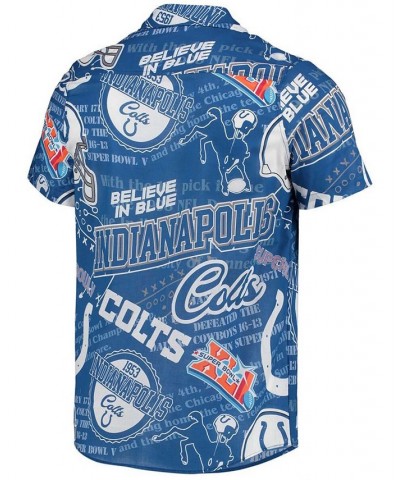 Men's Royal Indianapolis Colts Thematic Button-Up Shirt $43.34 Shirts