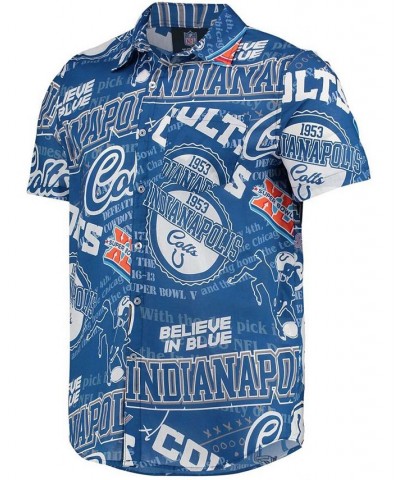 Men's Royal Indianapolis Colts Thematic Button-Up Shirt $43.34 Shirts