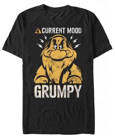 Disney Men's Snow White Grumpy Dwarf Current Mood, Short Sleeve T-Shirt Black $17.50 T-Shirts