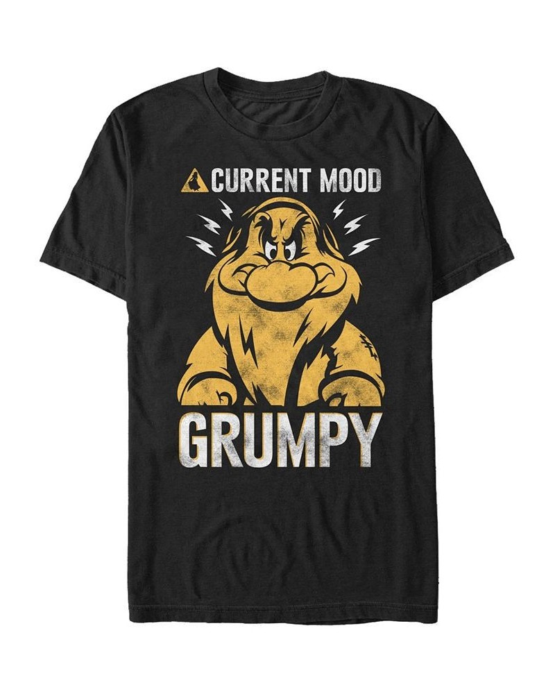 Disney Men's Snow White Grumpy Dwarf Current Mood, Short Sleeve T-Shirt Black $17.50 T-Shirts