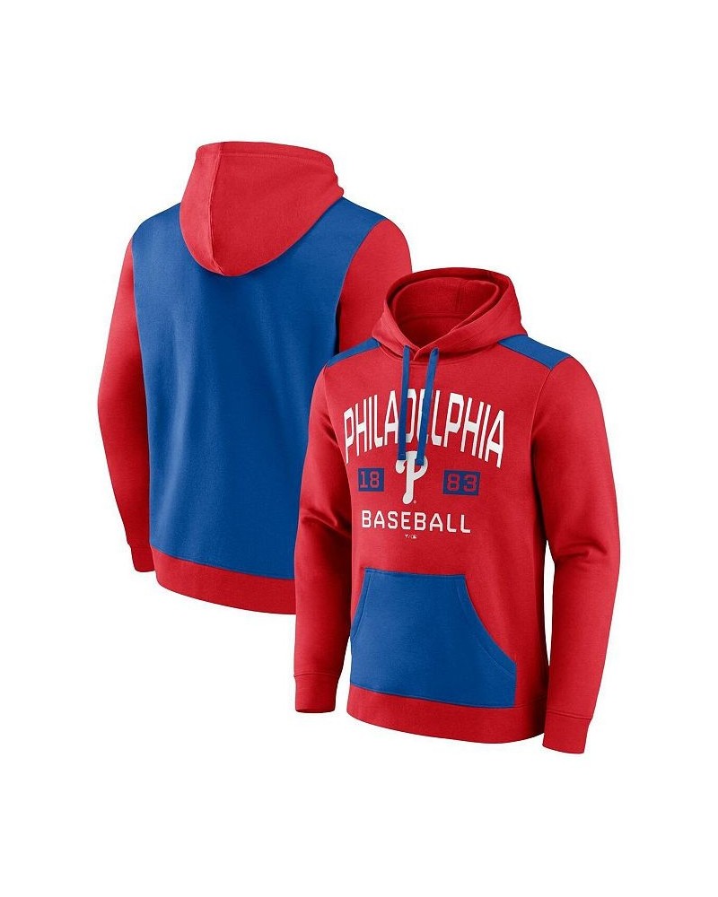 Men's Branded Red, Royal Philadelphia Phillies Chip In Team Pullover Hoodie $38.24 Sweatshirt