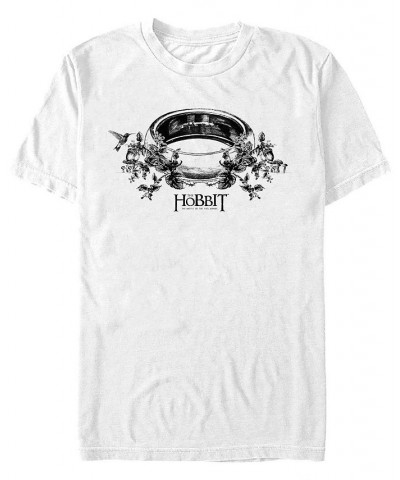 Men's The Hobbit 3 Illustrated Power Short Sleeve T-shirt White $20.29 T-Shirts