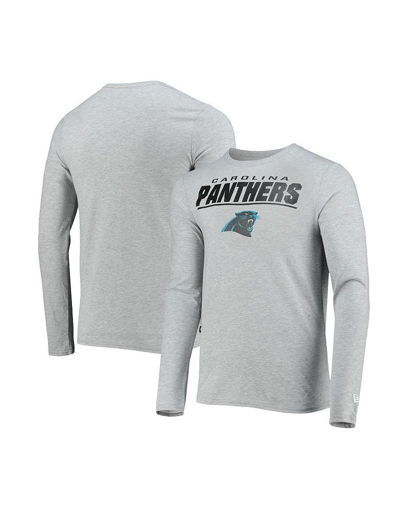 Men's Heathered Gray Carolina Panthers Combine Authentic Stated Long Sleeve T-shirt $19.11 T-Shirts