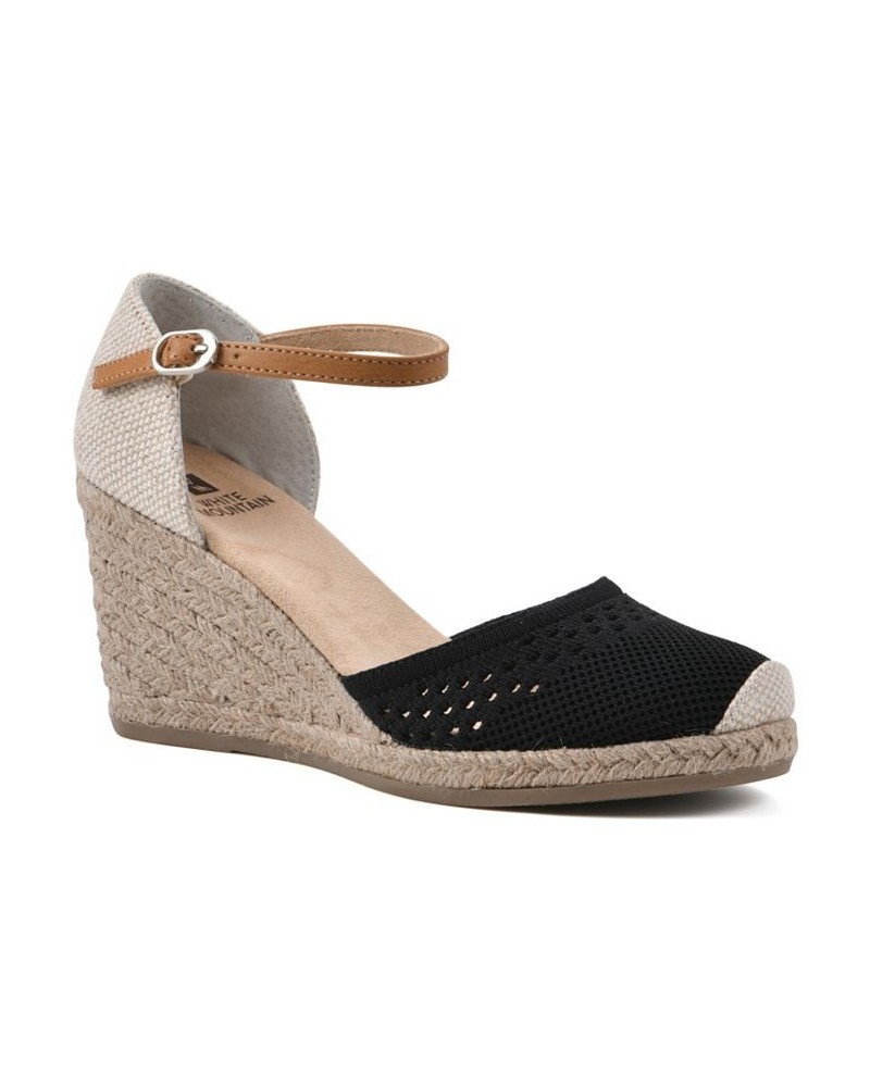 Women's Maven Espadrille Wedges Black $41.83 Shoes