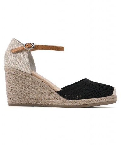 Women's Maven Espadrille Wedges Black $41.83 Shoes