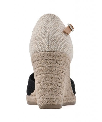 Women's Maven Espadrille Wedges Black $41.83 Shoes