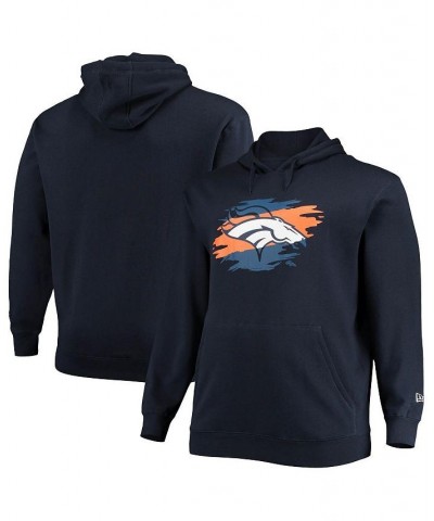 Men's Navy Denver Broncos Big and Tall Primary Logo Pullover Hoodie $39.95 Sweatshirt