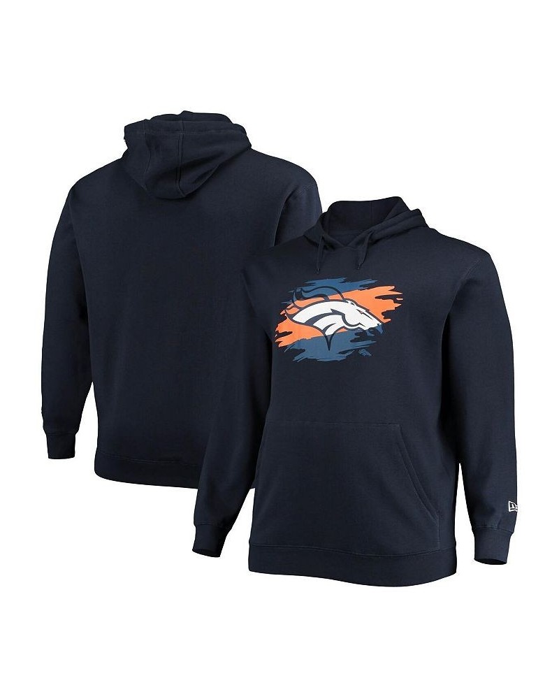 Men's Navy Denver Broncos Big and Tall Primary Logo Pullover Hoodie $39.95 Sweatshirt