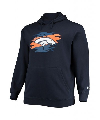 Men's Navy Denver Broncos Big and Tall Primary Logo Pullover Hoodie $39.95 Sweatshirt