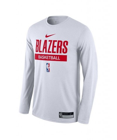 Men's White Portland Trail Blazers 2022/23 Legend On-Court Practice Performance Long Sleeve T-shirt $17.63 T-Shirts