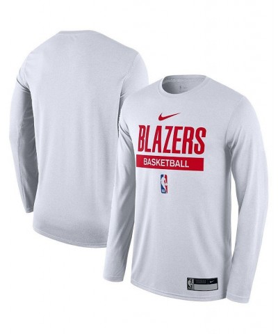 Men's White Portland Trail Blazers 2022/23 Legend On-Court Practice Performance Long Sleeve T-shirt $17.63 T-Shirts