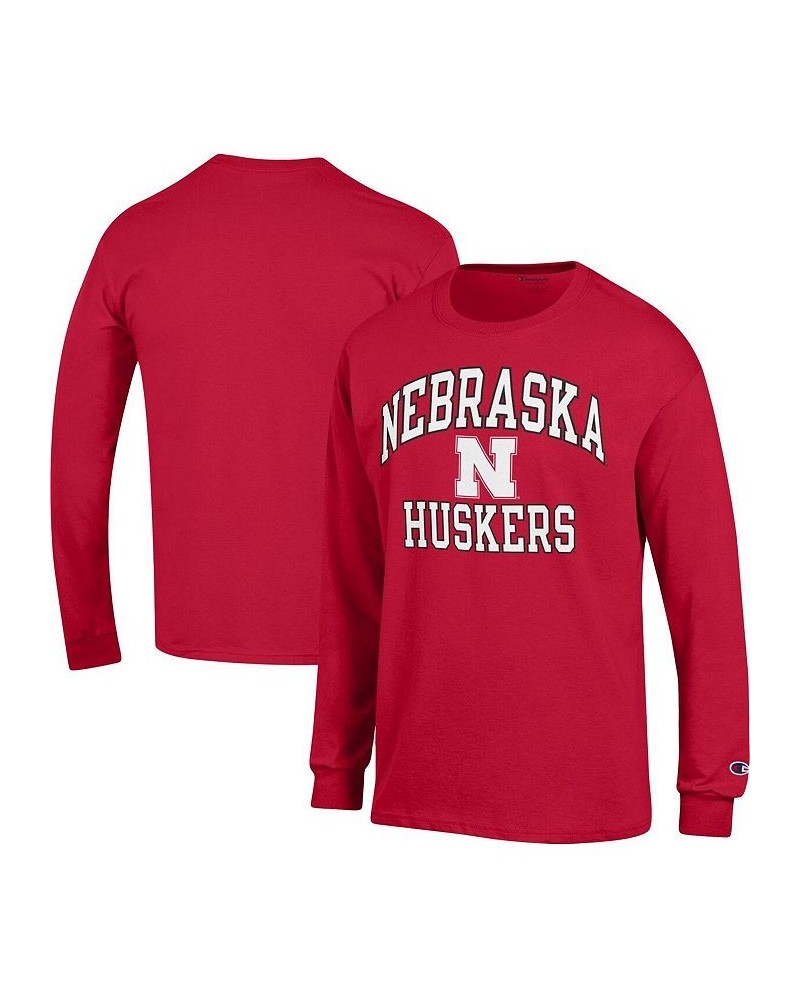 Men's Scarlet Nebraska Huskers High Motor Long Sleeve T-shirt $24.35 T-Shirts