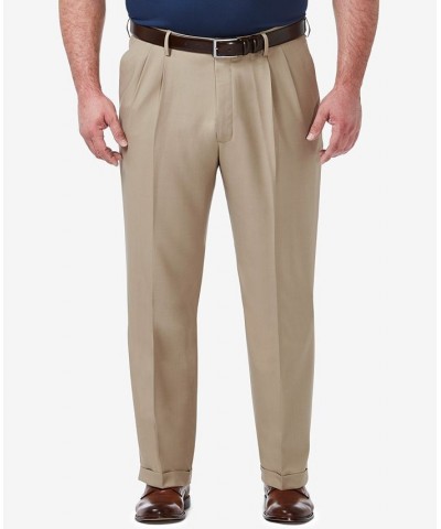 Men's Big & Tall Premium Comfort Stretch Classic-Fit Solid Pleated Dress Pants Tan/Beige $28.59 Pants