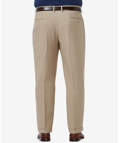 Men's Big & Tall Premium Comfort Stretch Classic-Fit Solid Pleated Dress Pants Tan/Beige $28.59 Pants