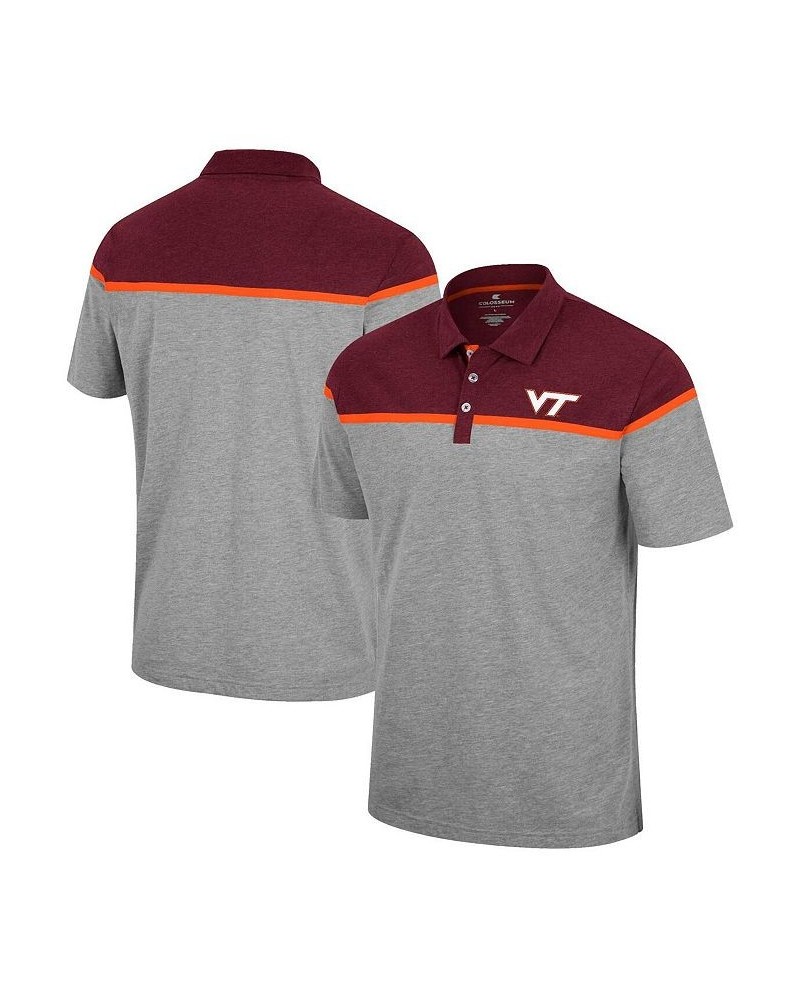 Men's Heather Gray Virginia Tech Hokies Chamberlain Polo Shirt $22.50 Polo Shirts