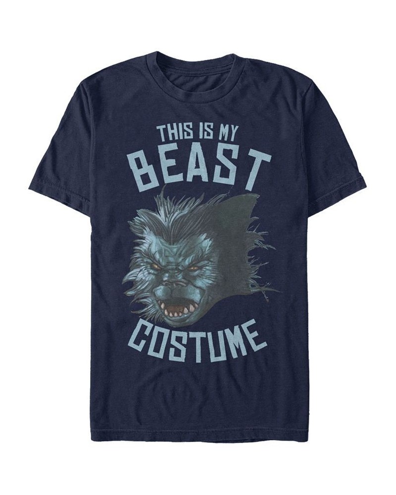 Marvel Men's Beast Halloween Costume Short Sleeve T-Shirt Blue $17.15 T-Shirts