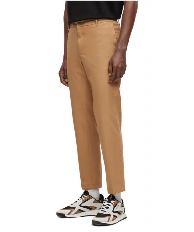 BOSS Men's Slim-Fit Cotton Blend Trousers Tan/Beige $66.56 Pants