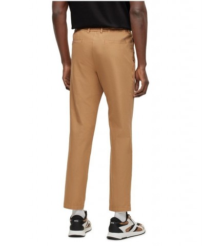 BOSS Men's Slim-Fit Cotton Blend Trousers Tan/Beige $66.56 Pants