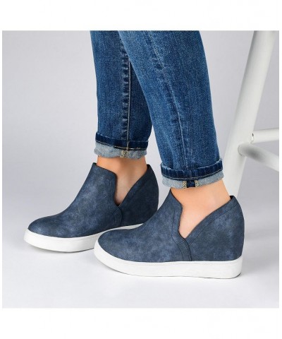 Women's Cardi Wedge Sneakers White $49.39 Shoes