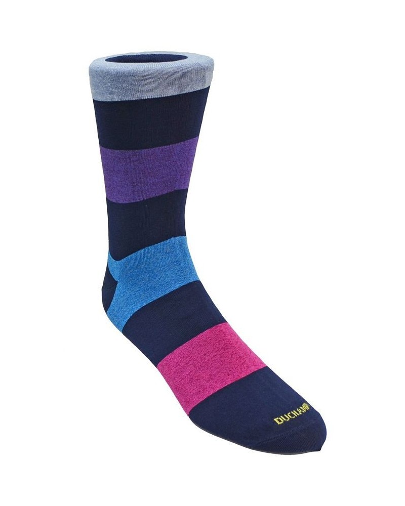 Men's Large Stripe Dress Sock Navy $13.20 Socks