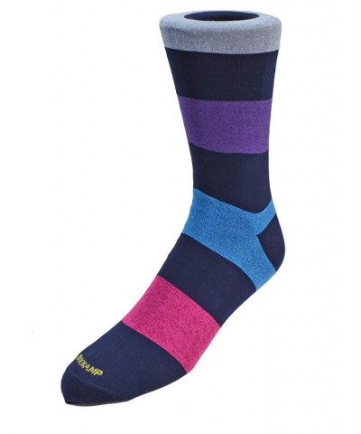 Men's Large Stripe Dress Sock Navy $13.20 Socks