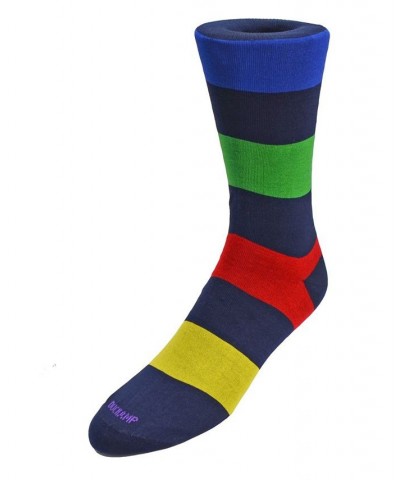 Men's Large Stripe Dress Sock Navy $13.20 Socks