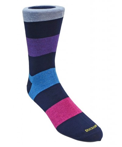 Men's Large Stripe Dress Sock Navy $13.20 Socks