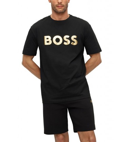 BOSS Men's Logo Print Jersey Crew-Neck T-shirt Black $41.34 T-Shirts