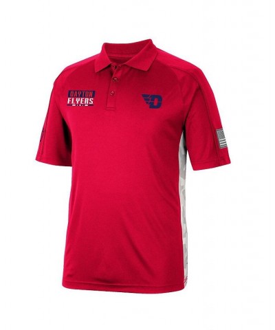 Men's Red Dayton Flyers OHT Military-Inspired Appreciation Snow Camo Polo Shirt $18.80 Polo Shirts