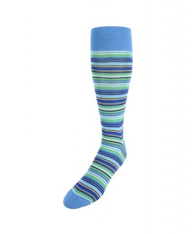 Brady Multi Stripe Mid-Calf Mercerized Cotton Socks Blue, green, yellow stripes $15.48 Socks