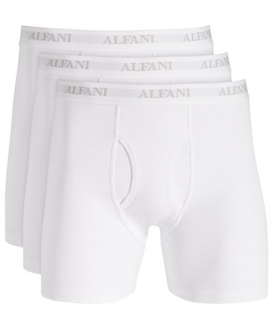 Men's Regular-Fit Solid Boxer Briefs, Pack of 4 White $15.90 Underwear