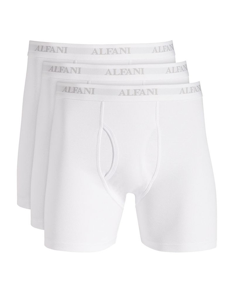 Men's Regular-Fit Solid Boxer Briefs, Pack of 4 White $15.90 Underwear