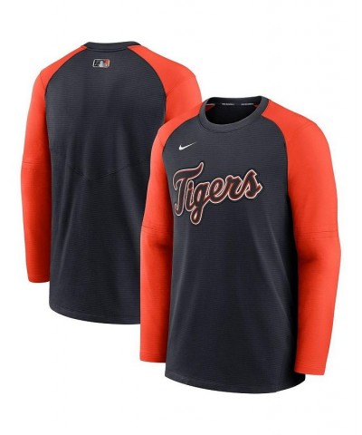 Men's Navy, Orange Detroit Tigers Authentic Collection Pregame Performance Raglan Pullover Sweatshirt $36.00 Sweatshirt