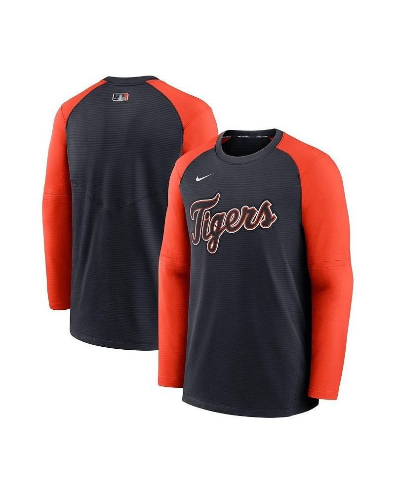 Men's Navy, Orange Detroit Tigers Authentic Collection Pregame Performance Raglan Pullover Sweatshirt $36.00 Sweatshirt