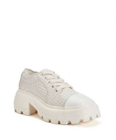 Women's The Geli Solid Lace-up Lug Sole Sneakers White $32.40 Shoes