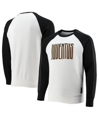 Men's Black, White Juventus Graphic Raglan Pullover Sweatshirt $34.50 Sweatshirt