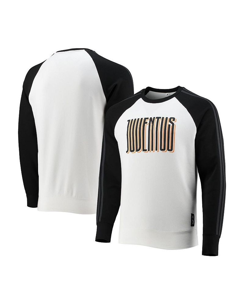 Men's Black, White Juventus Graphic Raglan Pullover Sweatshirt $34.50 Sweatshirt