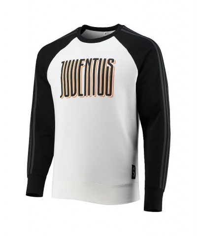 Men's Black, White Juventus Graphic Raglan Pullover Sweatshirt $34.50 Sweatshirt