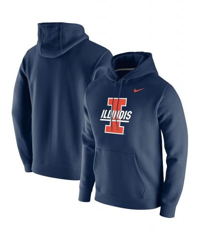 Men's Navy Illinois Fighting Illini Vintage-Like School Logo Pullover Hoodie $46.74 Sweatshirt