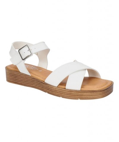 Women's Car-Italy Wedge Sandals White $40.00 Shoes