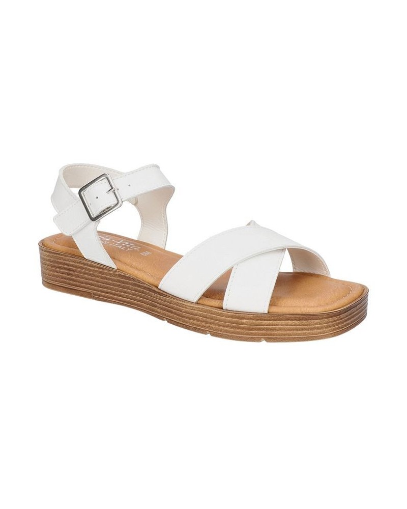 Women's Car-Italy Wedge Sandals White $40.00 Shoes